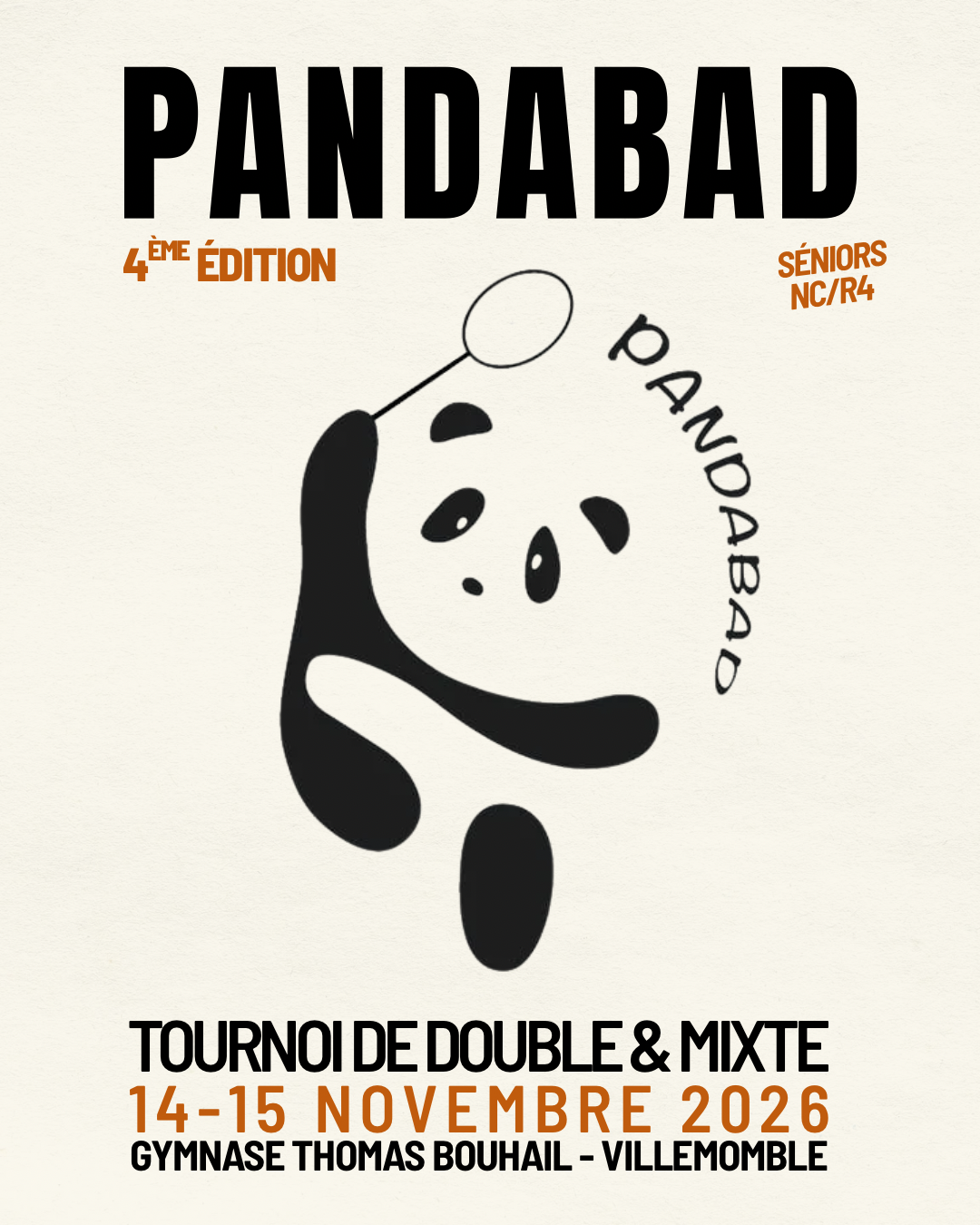 🏸 Le PandaBad 2026 ouvre ses inscriptions !